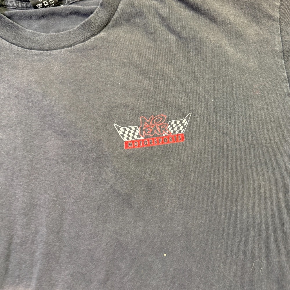 VTG No Fear‎ Motorsports Faded Worn USA Made Black Shirt Sz XXL Single Stitch - Picture 4 of 12